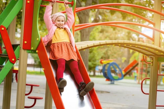 School girl on playground