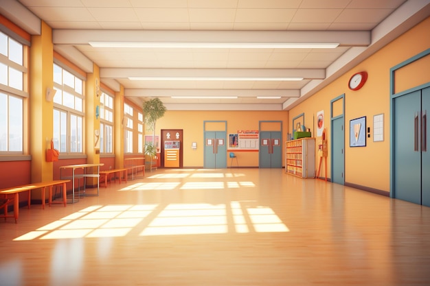 School interior background