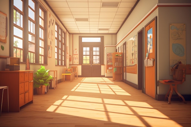 School interior background