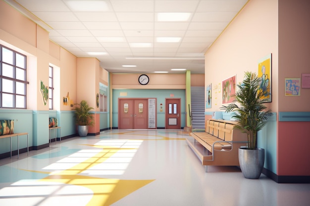 School interior background