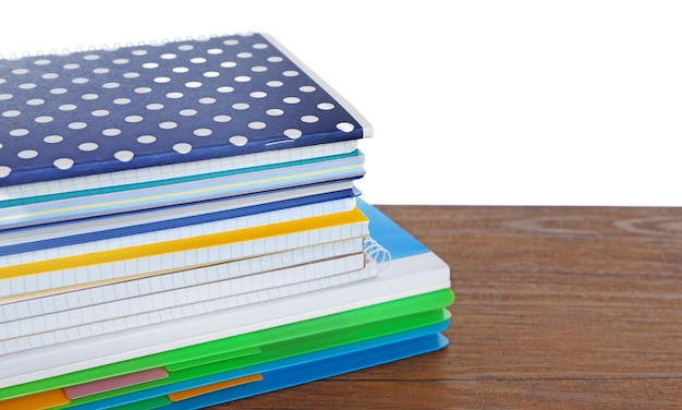 School notebooks isolated on white