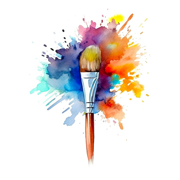 School Paintbrush Education Tool Square Illustration