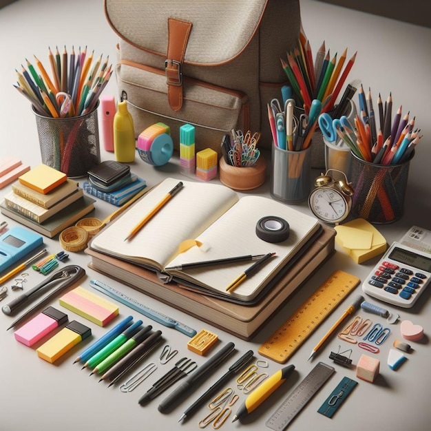 School supplies realistic photo