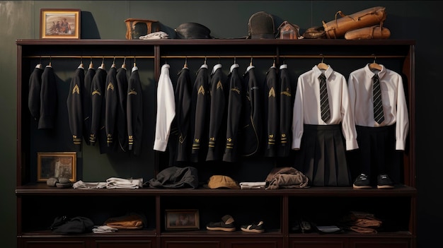 School uniform on display Created with Generative AI technology