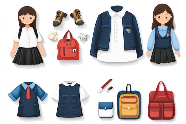 Photo school uniform outfit for girls with accessories