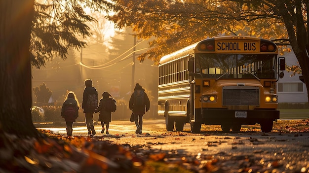 Schoolchildren Embark on Their Morning Journey to School