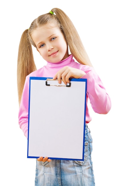 A schoolgirl with paperclip