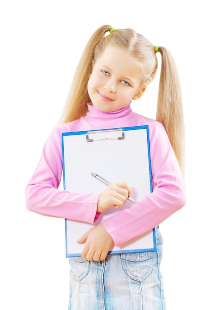 Schoolgirl with paperclip