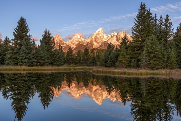 Schwabachers Landing in Moose Wyoming near the grand Teton mountain range