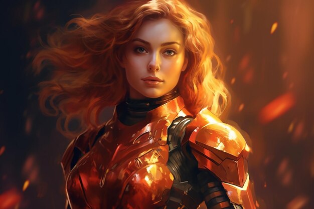 Sci Fi armor woman portrait wallpaper