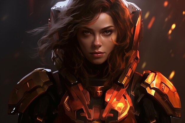 Sci Fi armor woman portrait wallpaper