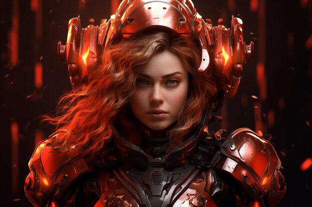 Sci Fi armor woman portrait wallpaper