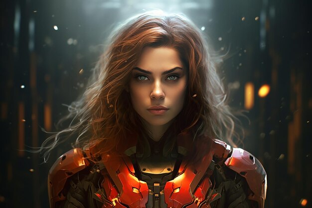 Sci Fi armor woman portrait wallpaper