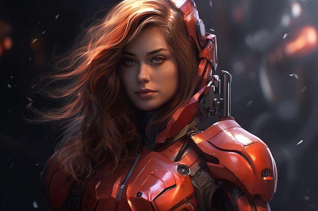 Sci Fi armor woman portrait wallpaper