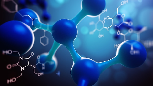 Science composition with molecules and atoms