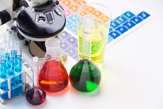 Science elements with chemicals assortment