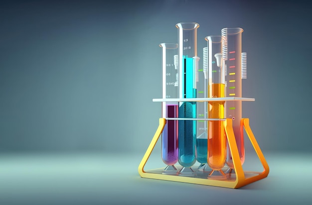 Science laboratory test tubes whit copy space