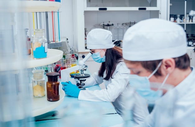 Science technician at work in the laboratory.