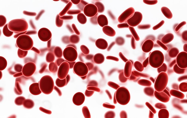 Scientific Discovery Isolated Red Blood Cells in Vein Biology Concept for Health Care