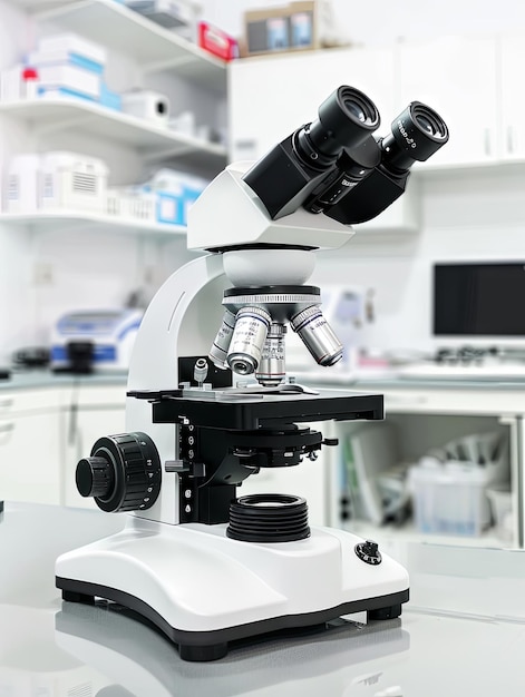 Scientific microscope in professional research laboratory