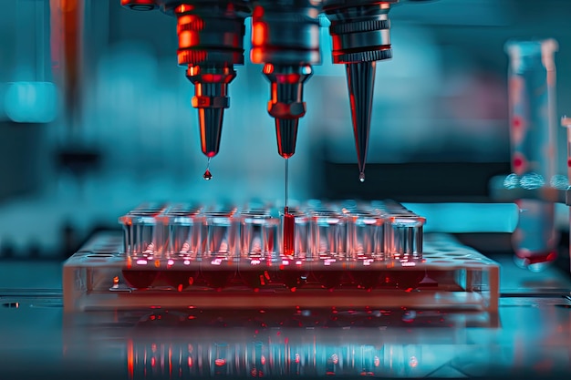 Scientific Samples in Microplate Prepared for Laboratory Research