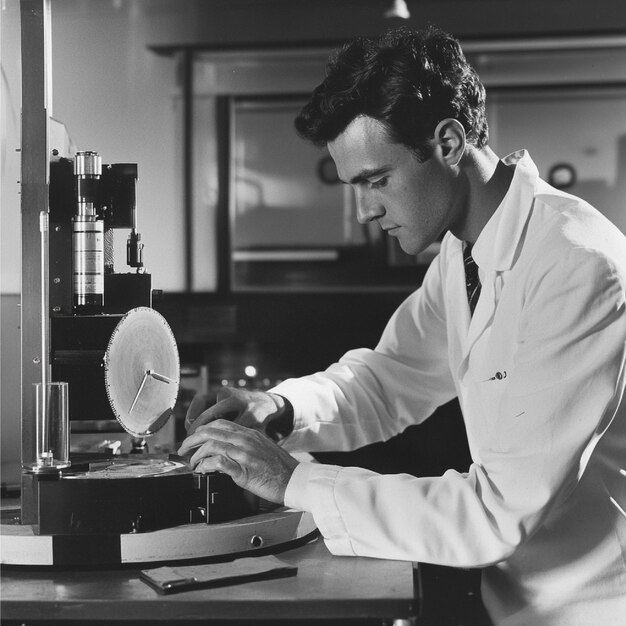 A scientist examining the effects of surface roughness on adhesion and wettability