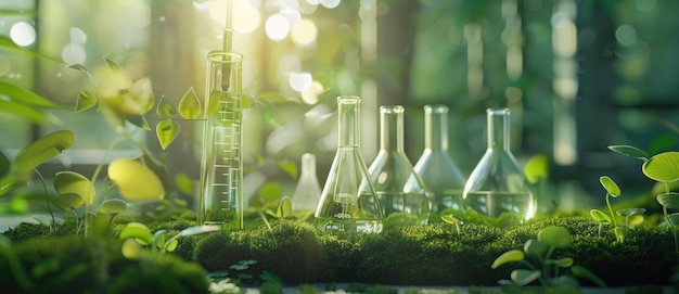 Scientist examining plant samples in modern biotech laboratory scientific research concept