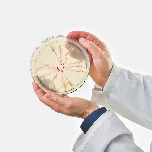 A Scientist Holds A Petri Dish Containing Bacterial Clones Emblematic Of Scientific Research