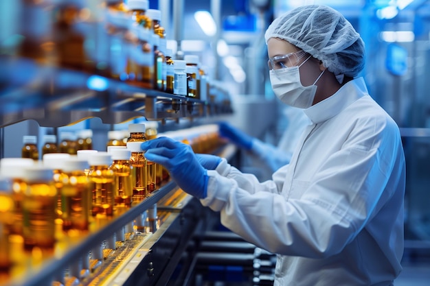 a scientist in a lab with a lab coat and gloves on