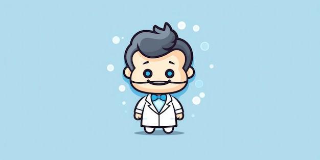 Scientist mascot for a company logo line art Generative AI