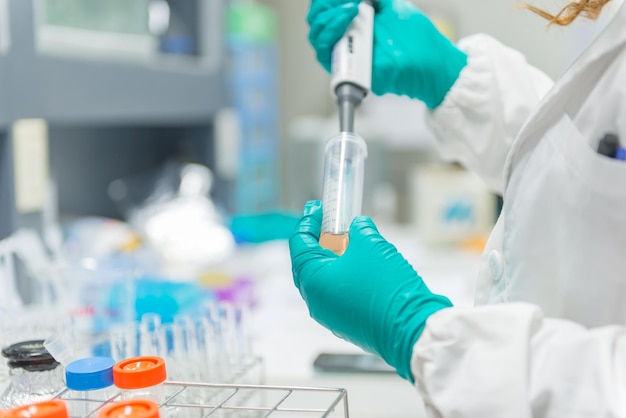 Scientist prepare sample for experimentChecklist of the equipment before test