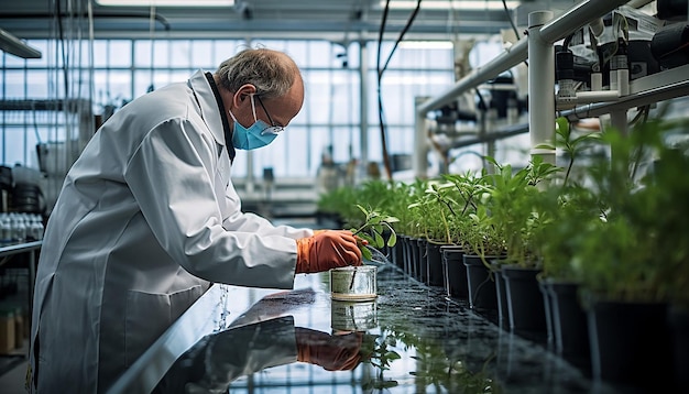 a scientist testing water quality in a lab