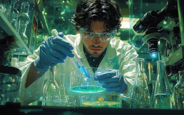 Photo scientist working in a laboratory