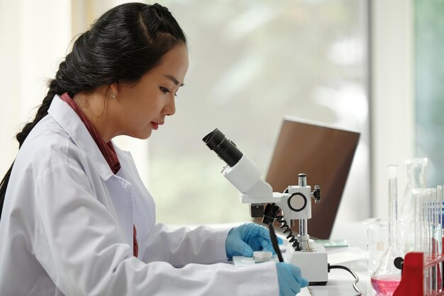 Scientist working on medical solution