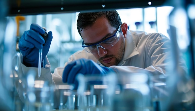 a scientist working on water purification technology