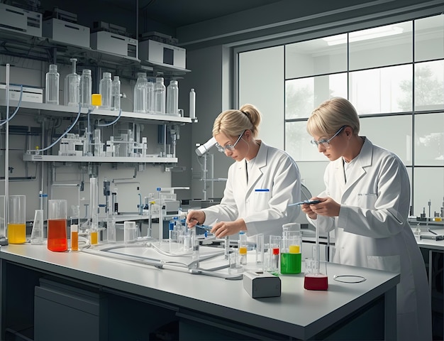 scientists working at laboratory