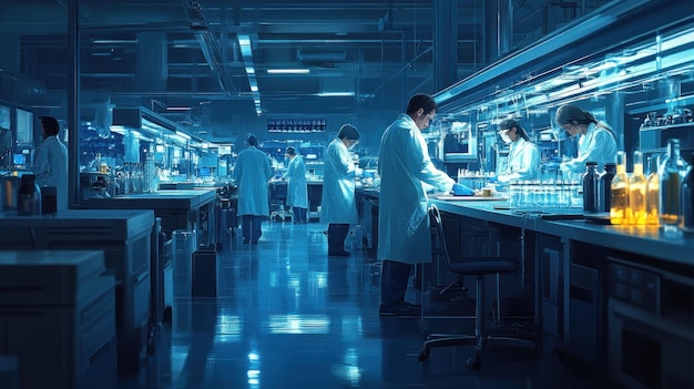 Scientists Working in a Modern Lab