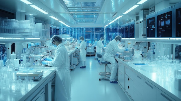 Scientists Working in a Modern Laboratory