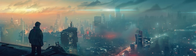 Scifi dream city boundless exploration via quantum computers ethereal skyline digital dawn ultra HD