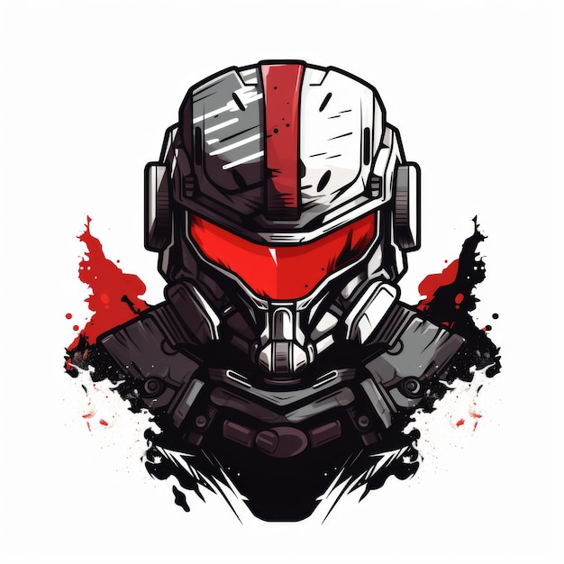 SciFi Futuristic Soldier Helmet Illustration Digital Art of a Warrior Perfect for Gaming Military and Technology Designs