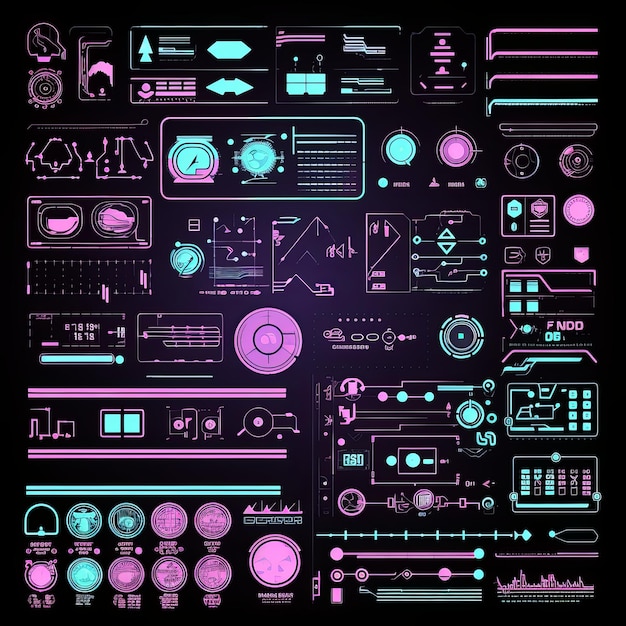 Photo scifi hud line elements hitech elements