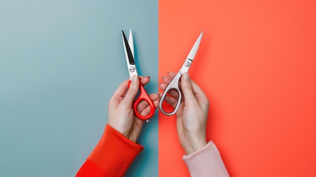 Scissors on a Colorful Background