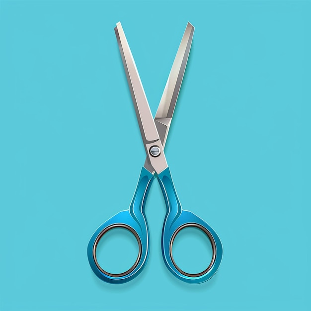 Photo scissors vector icon on flat color background