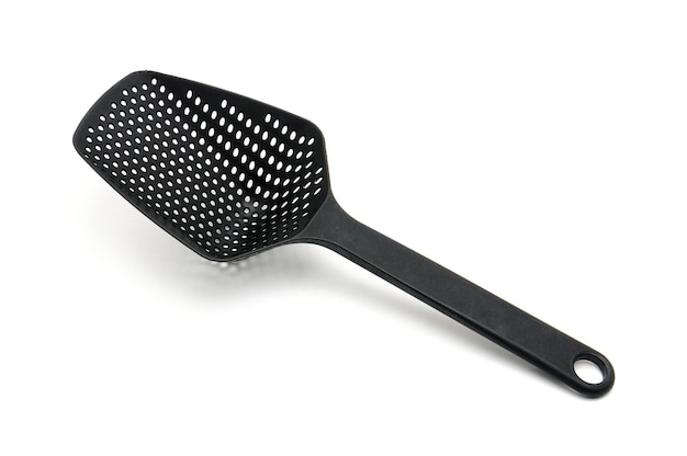 Scoop colander on isolated white background