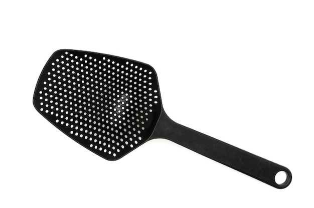 Scoop colander on isolated white background