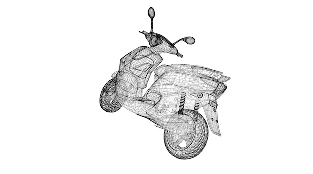 Scooter on a background,  model,  body structure , wire model