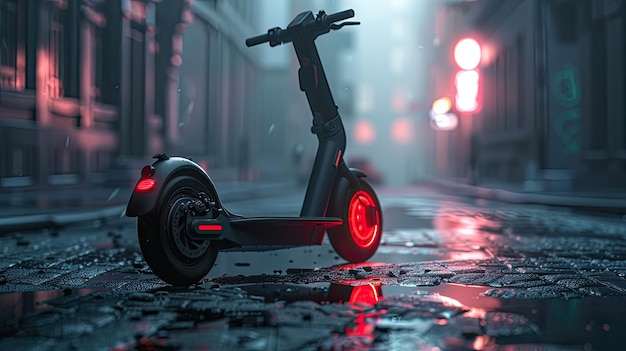 the scooter in an urban setting emphasizing its agility and convenience for navigating city streets with ease