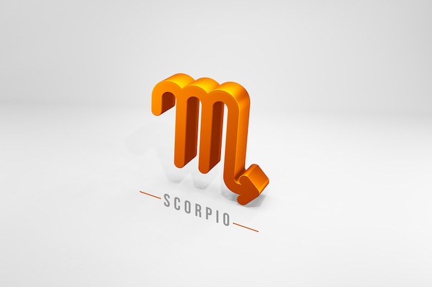 Scorpio golden zodiac symbol in golden color