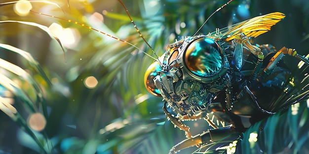 Scorpion fly Cinematic Digital Art of a Cybernetic Insect