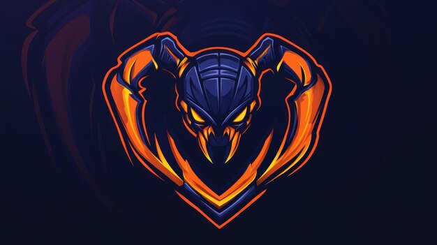 Photo scorpion head logo sport design mascot gaming esport template background wallpaper ai generated image